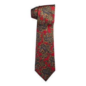 Sinsabang Neck Tie Mens Red Blue Paisley 100% Silk Formal Elegant Suit